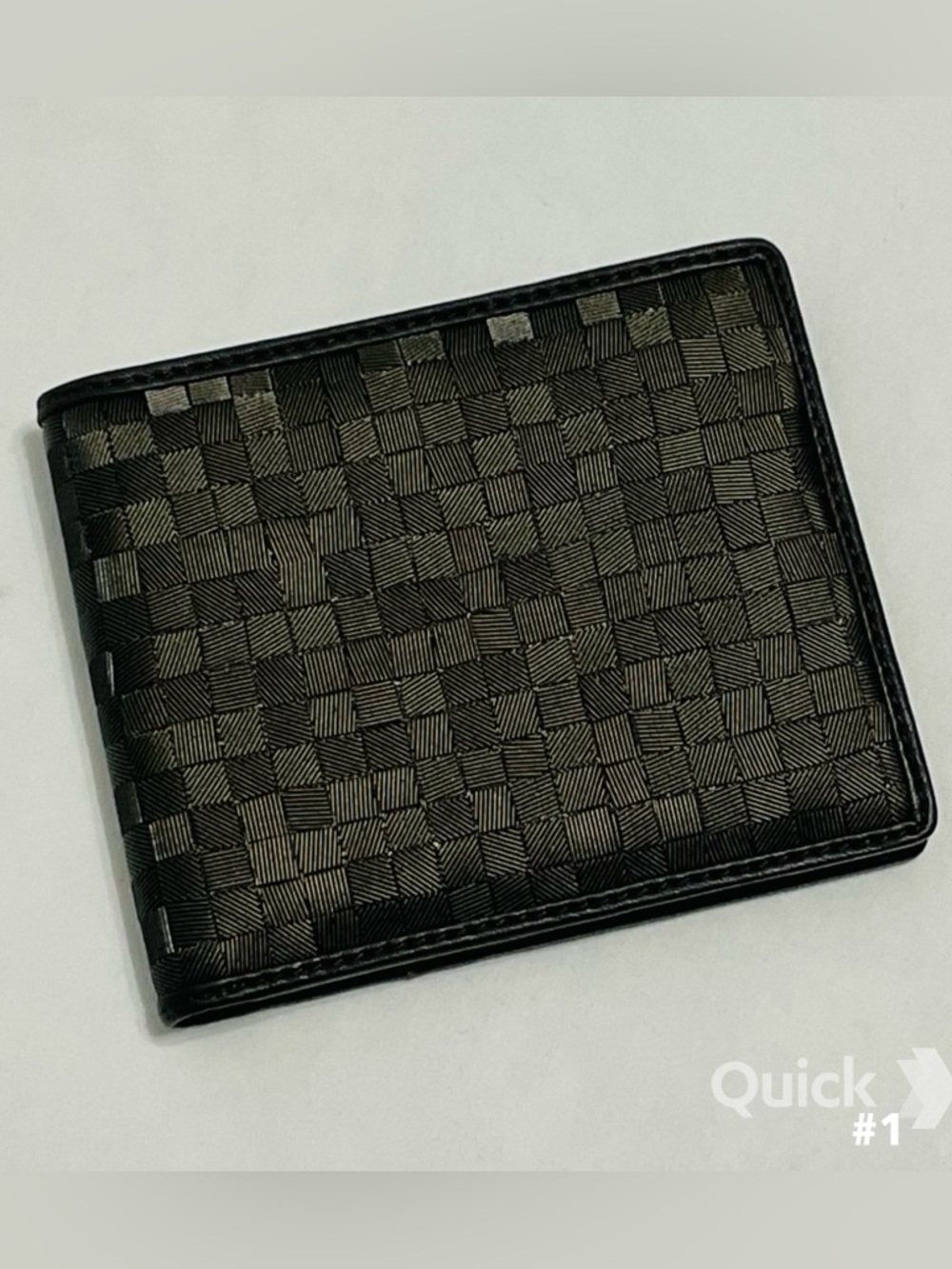 New Leather Black Bi Fold Wallet In Gray